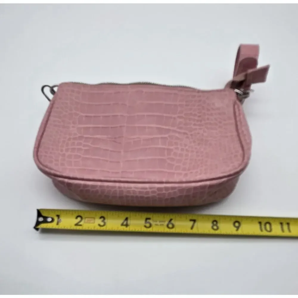 Urban Outfitters Pink Croc Embossed Baguette Shoulder Bag Y2K Purse